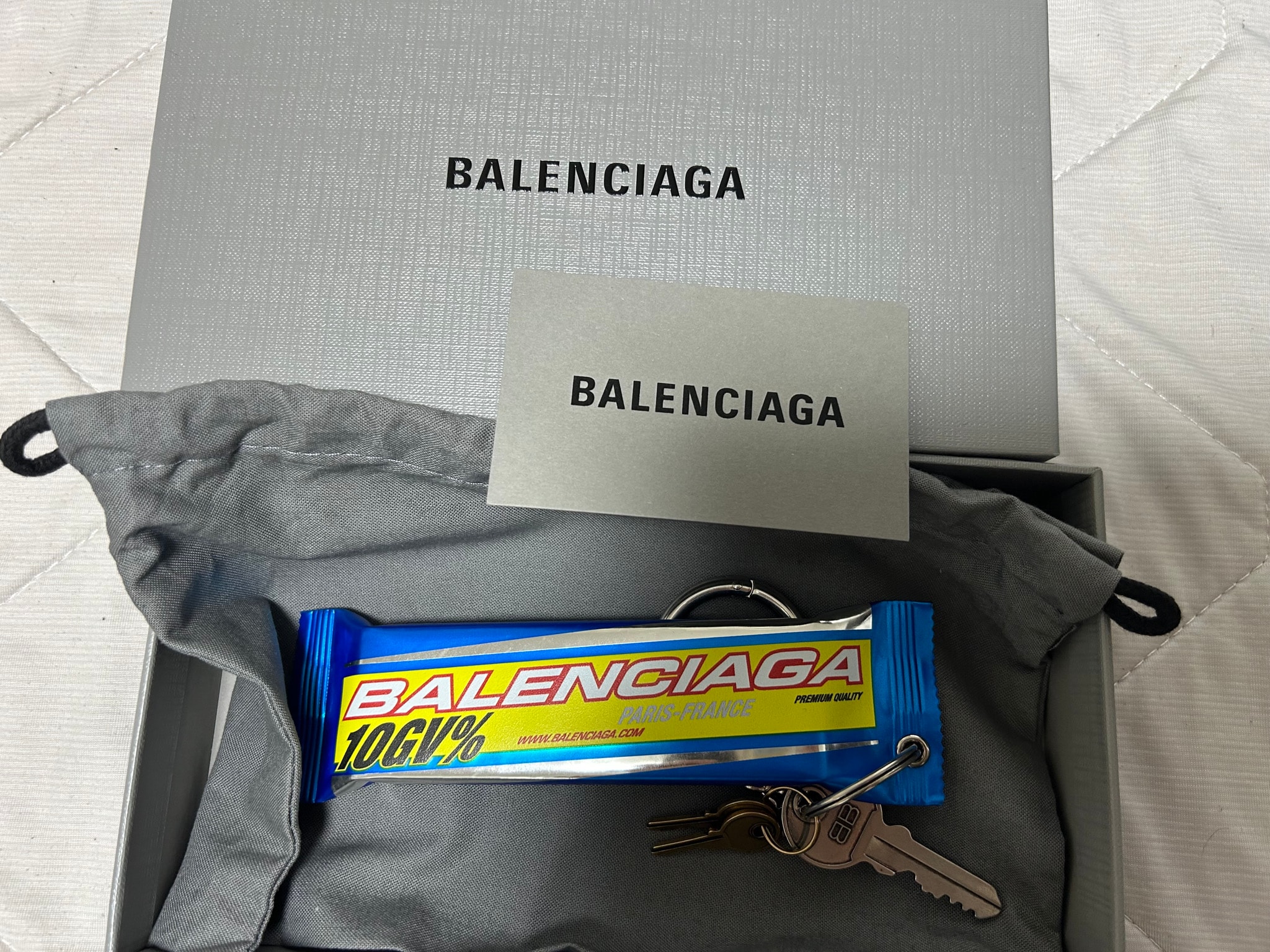 BALENCIAGA Keyring Energy Bar Charm "Multi"