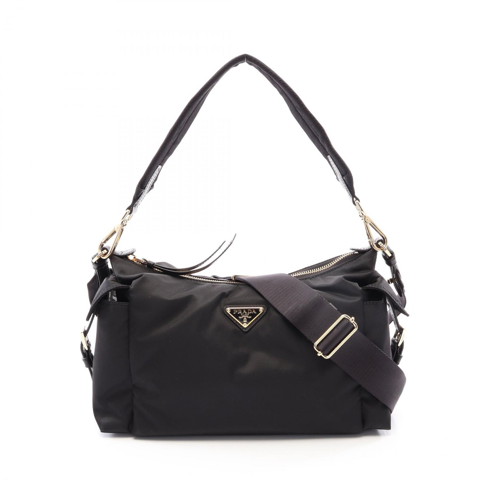 プラダ PRADA TESSUTO + VITELLO 2WAY ショルダーバッグ バッグ ナイロン レザー レディース ブラック系 1BC264RDLNF0002 【新品】