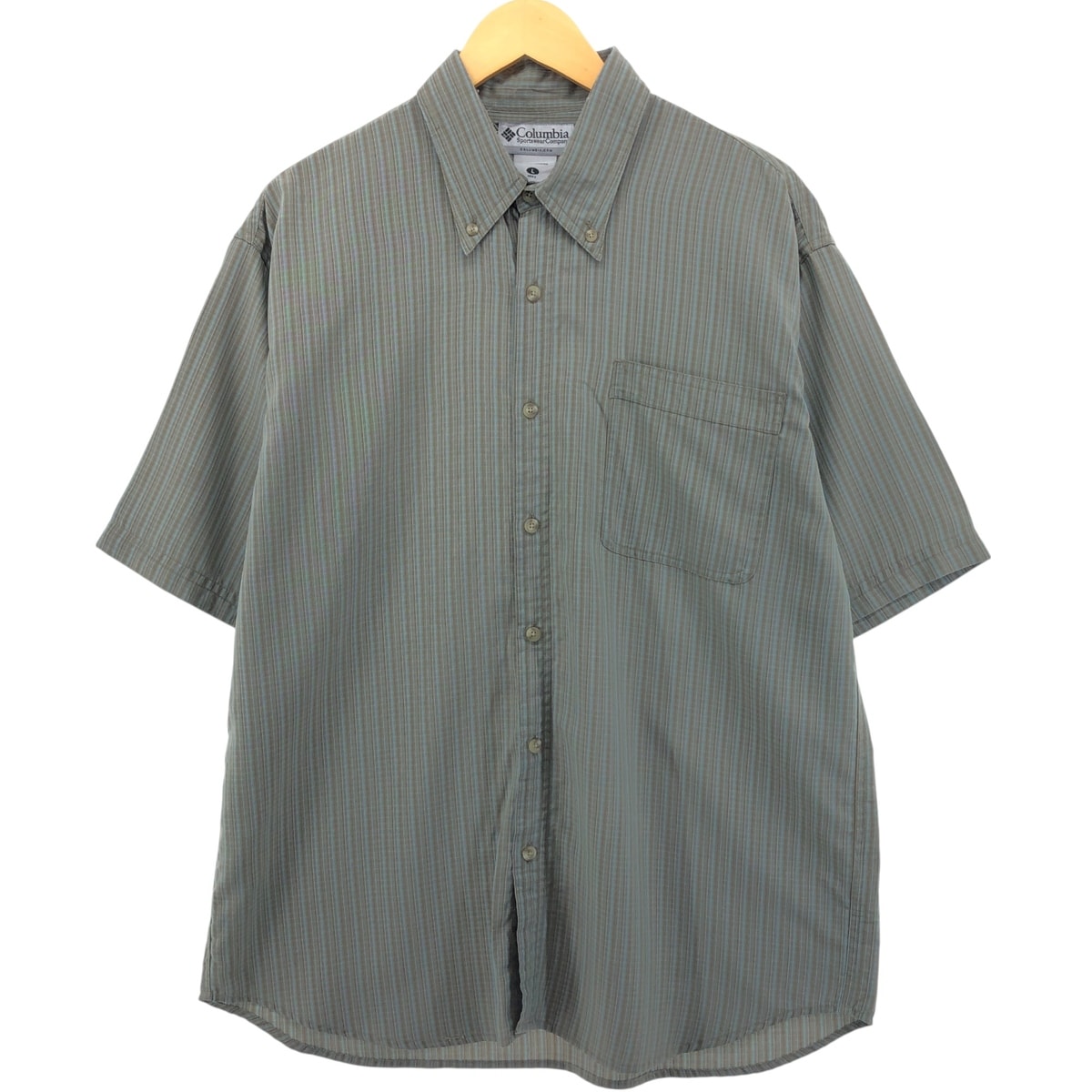 古着 コロンビア Columbia SPORTSWEAR COMPANY 半袖 ボタンダウン チェックシャツ メンズL相当/eaa560406