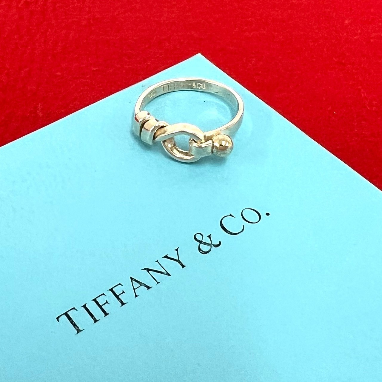 TIFFANY&Co. ティファニー フックアンドアイ リング シルバー925 K18イエローゴールド リング・指輪 12号 シルバー
 33855