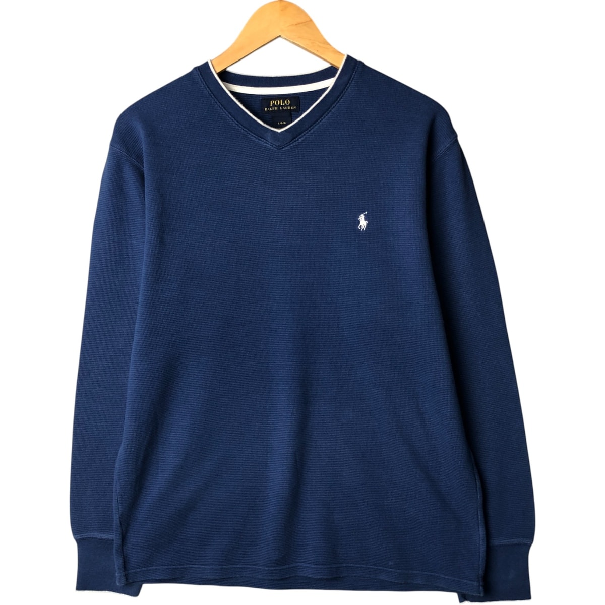 古着 ラルフローレン Ralph Lauren POLO RALPH LAUREN Vネック サーマルロンT ワッフル メンズL相当/eaa529709