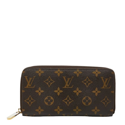 ルイ ヴィトン モノグラム ジッピーウォレット ラウンドファスナー 長財布 M60017 ブラウン PVC レディース LOUIS VUITTON 【中古】