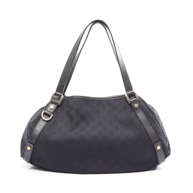 グッチ GUCCI アビー GGキャンバス ショルダーバッグ バッグ キャンバス レザー レディース ブラック系 130736 【中古】