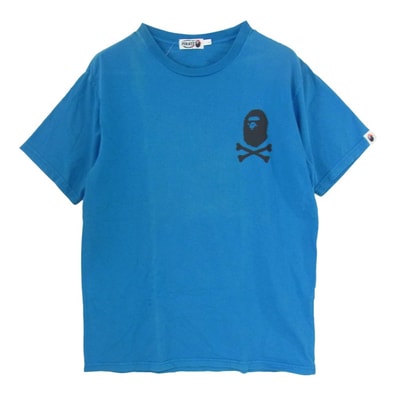 A BATHING APE アベイシングエイプ Tシャツ 猿 プリント 半袖 Tシャツ カットソー ブルー系 L【中古】