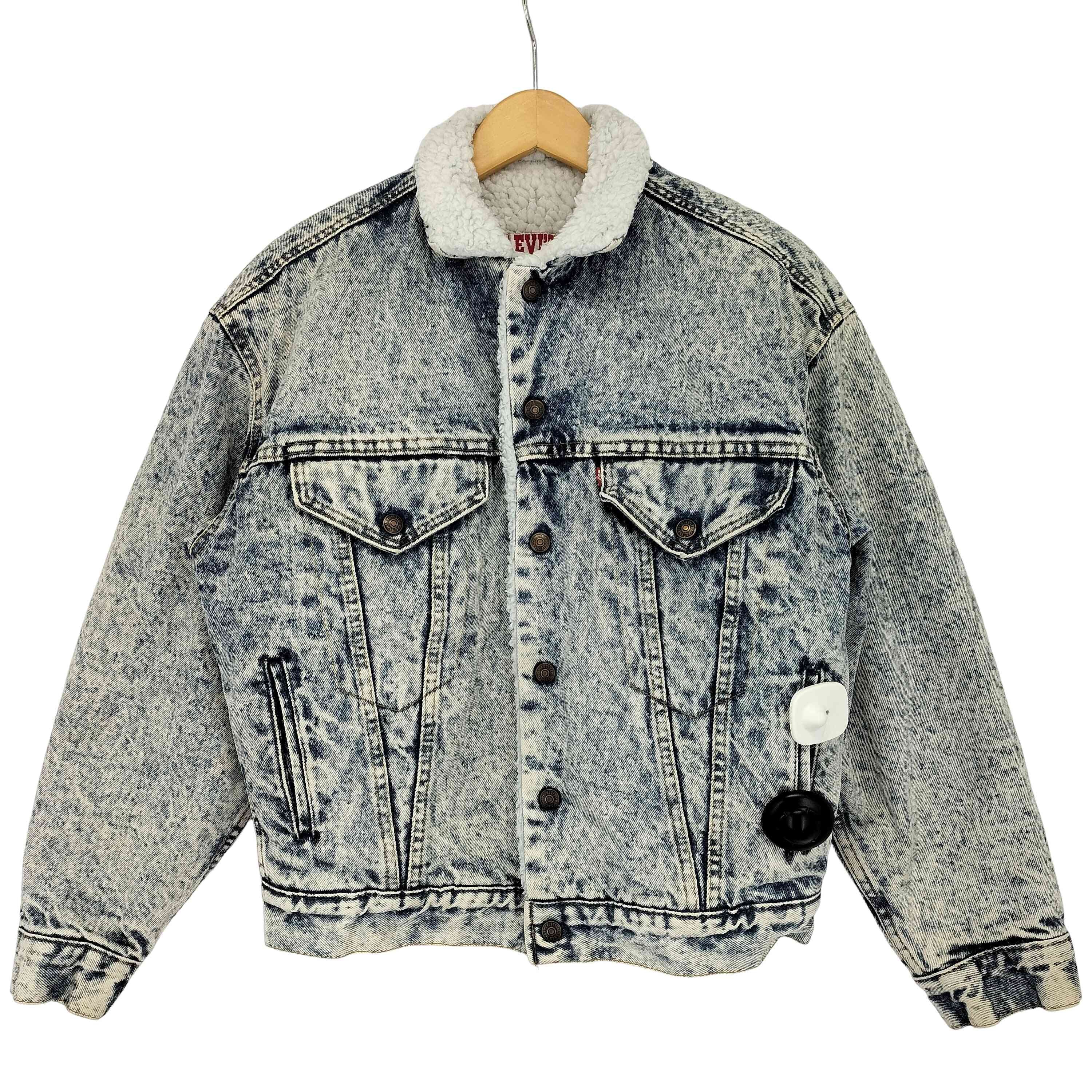 57528 USA製 ケミカルウオッシュデニムボアジャケット【1141921350771】