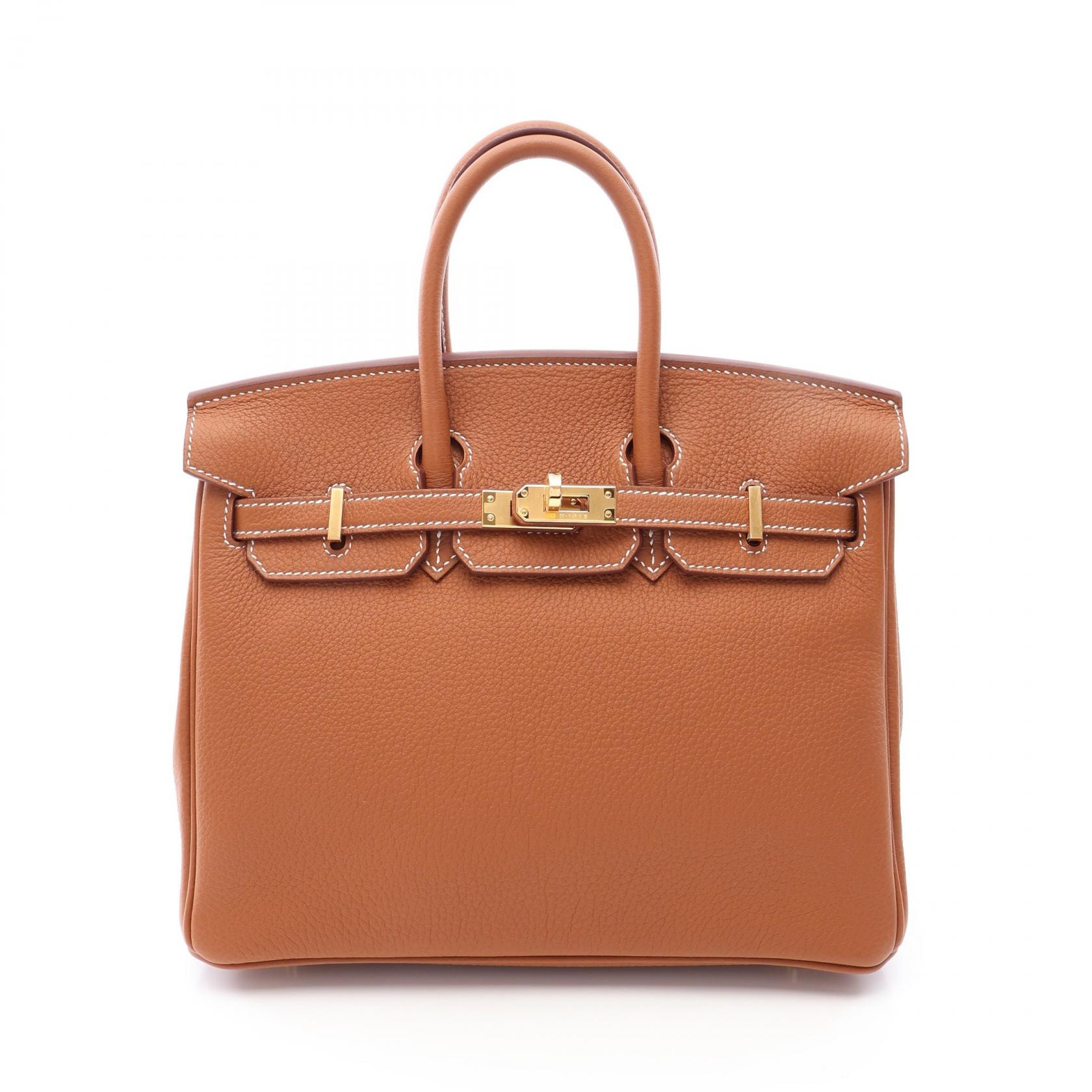 エルメス HERMES バーキン25 ゴールド ハンドバッグ バッグ トゴ トゴ レディース ブラウン系 【中古】