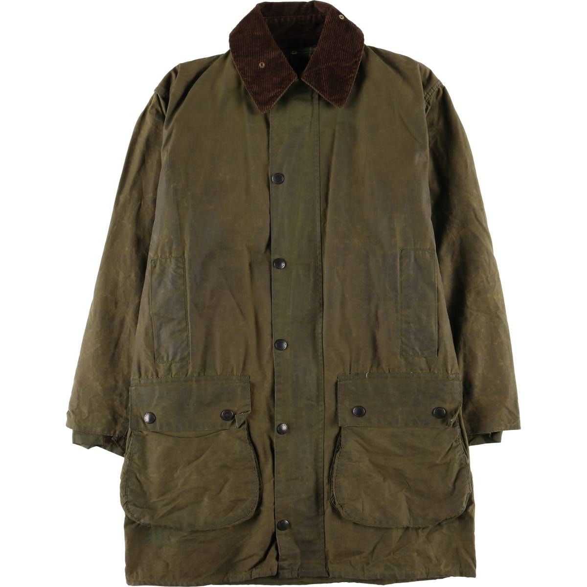 古着 80~90年代 バブアー Barbour BORDER ボーダー 旧3ワラント ワックスコットン オイルドジャケット 英国製 C38 メンズM相当 ヴィンテージ/eaa604899