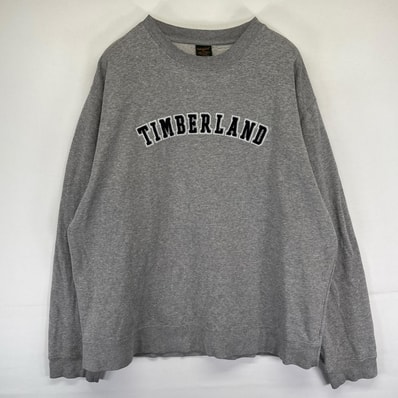 古着 ティンバーランド Timberland スウェット クルーネック プルオーバー トレーナー 大きいサイズ ビッグロゴ 2XL グレー系 メンズ