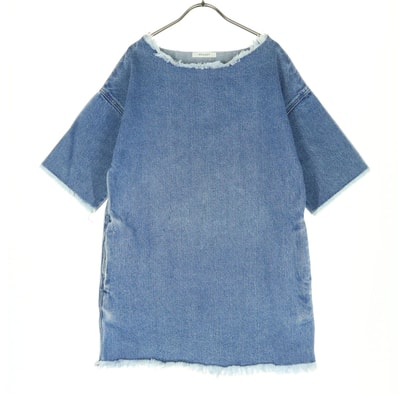 MOUSSY マウジー コットン 半袖 デニム Tシャツ F ブルー系