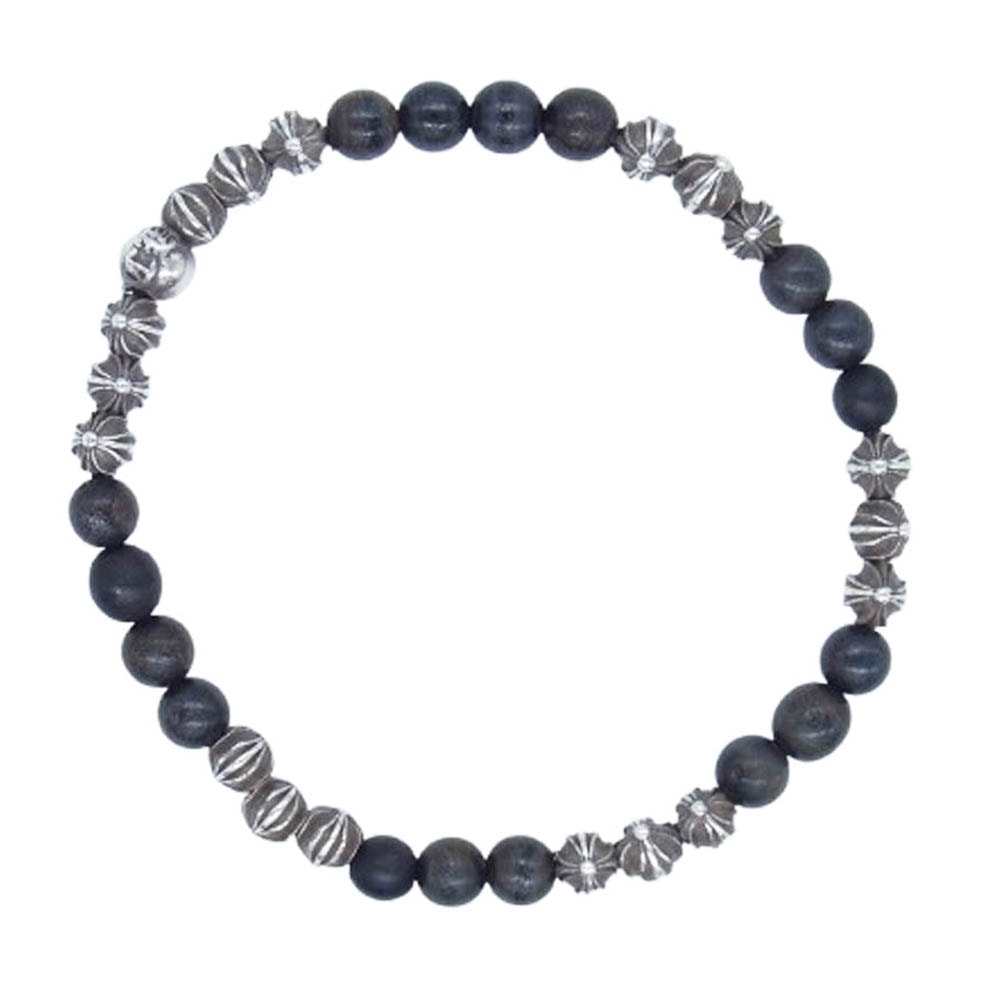 CHROME HEARTS クロムハーツ(原本無) ブレスレット 6mm BEAD ビーズ ブレスレット  ブラック系 シルバー系【中古】