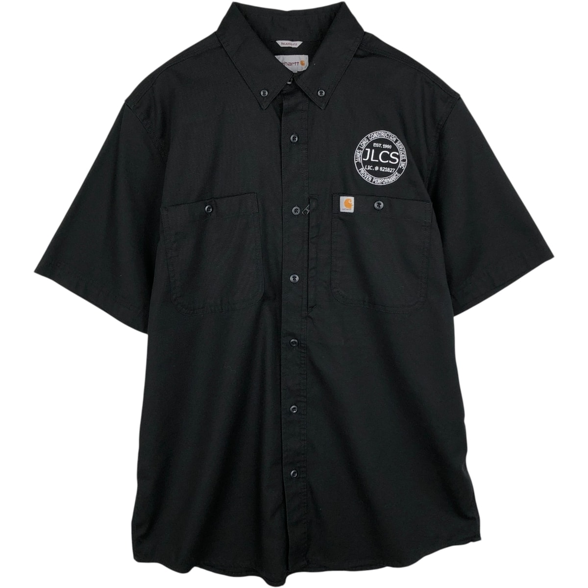 古着 カーハート Carhartt RELAXED FIT アドバタイジング ボタンダウン 半袖 ワークシャツ メンズL相当/eaa632754