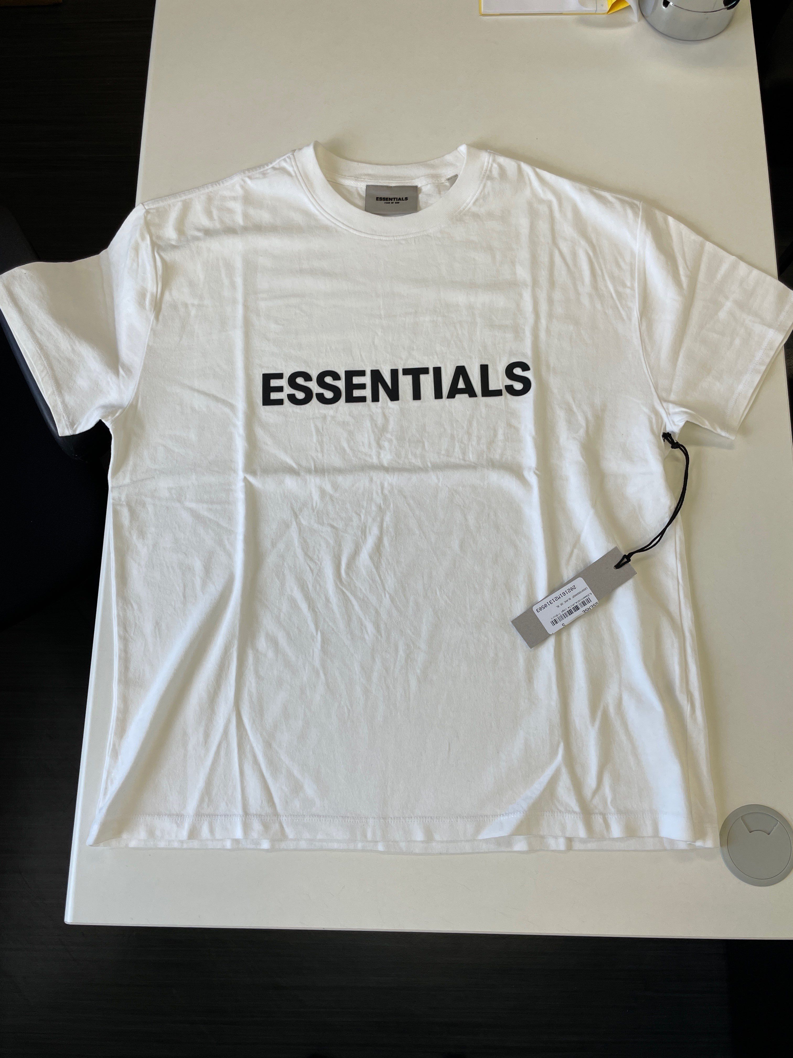 FEAR OF GOD ESSENTIALS 3D Silicon Applique Boxy T-Shirt "White"