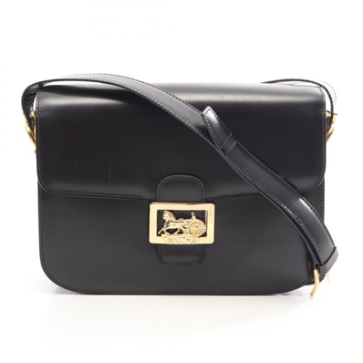 セリーヌ CELINE ホースキャリッジ ショルダーバッグ バッグ レザー レディース ブラック系 【中古】