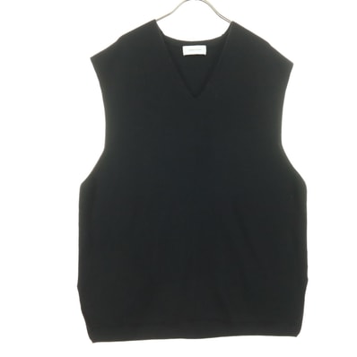 Adam et Rope' アダムエロペ ノースリーブ Vネック ニットベスト L ブラック