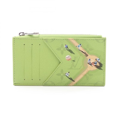 ルイ・ヴィトン LOUIS VUITTON コインカード ホルダー カードケース 日本限定 コインケース 財布 レザー PVC モノグラム メンズ グリーン系 M2A352 【中古】