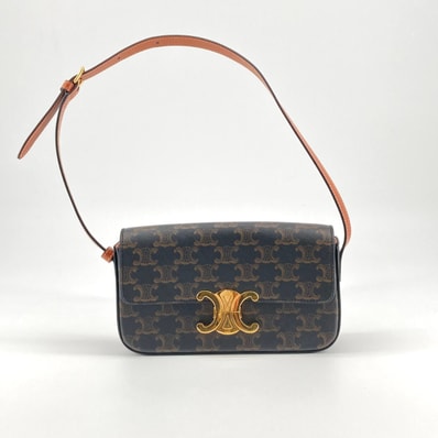 CELINE(セリーヌ) クロード トリオンフ ゴールド金具 ショルダーバッグ ブラウン