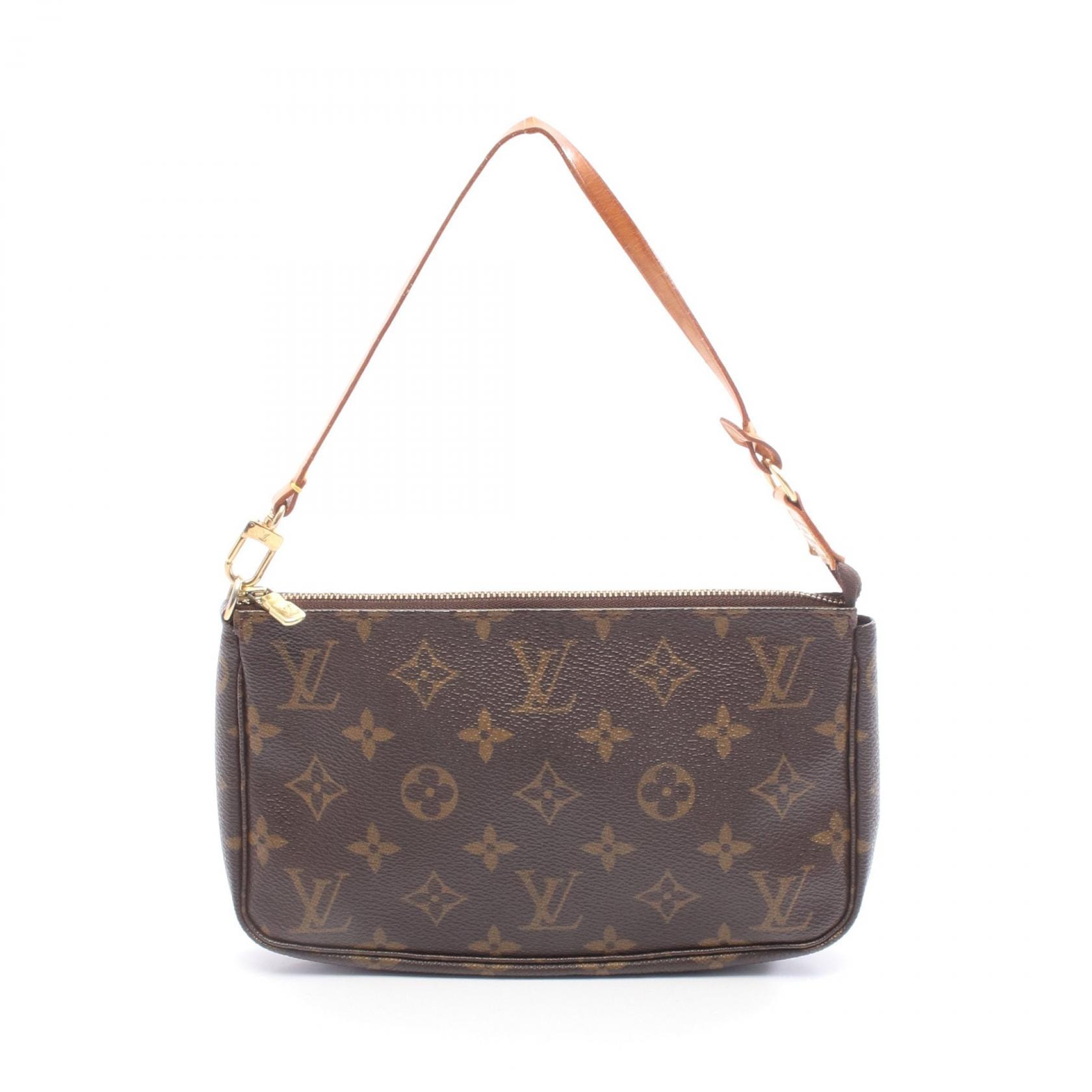 ルイ・ヴィトン LOUIS VUITTON ポシェットアクセソワール ハンドバッグ バッグ PVCコーティングキャンバス レザー モノグラム レディース ブラウン系 M51980 【中古】