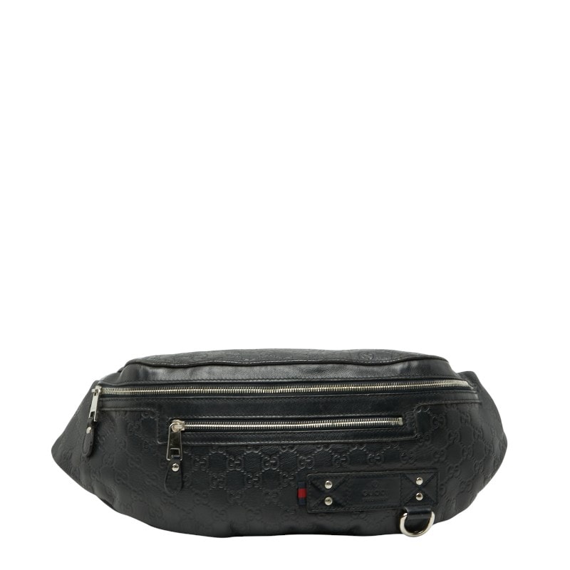 グッチ グッチシマ ボディバッグ ウエストバッグ 246409 ブラック レザー レディース GUCCI 【中古】