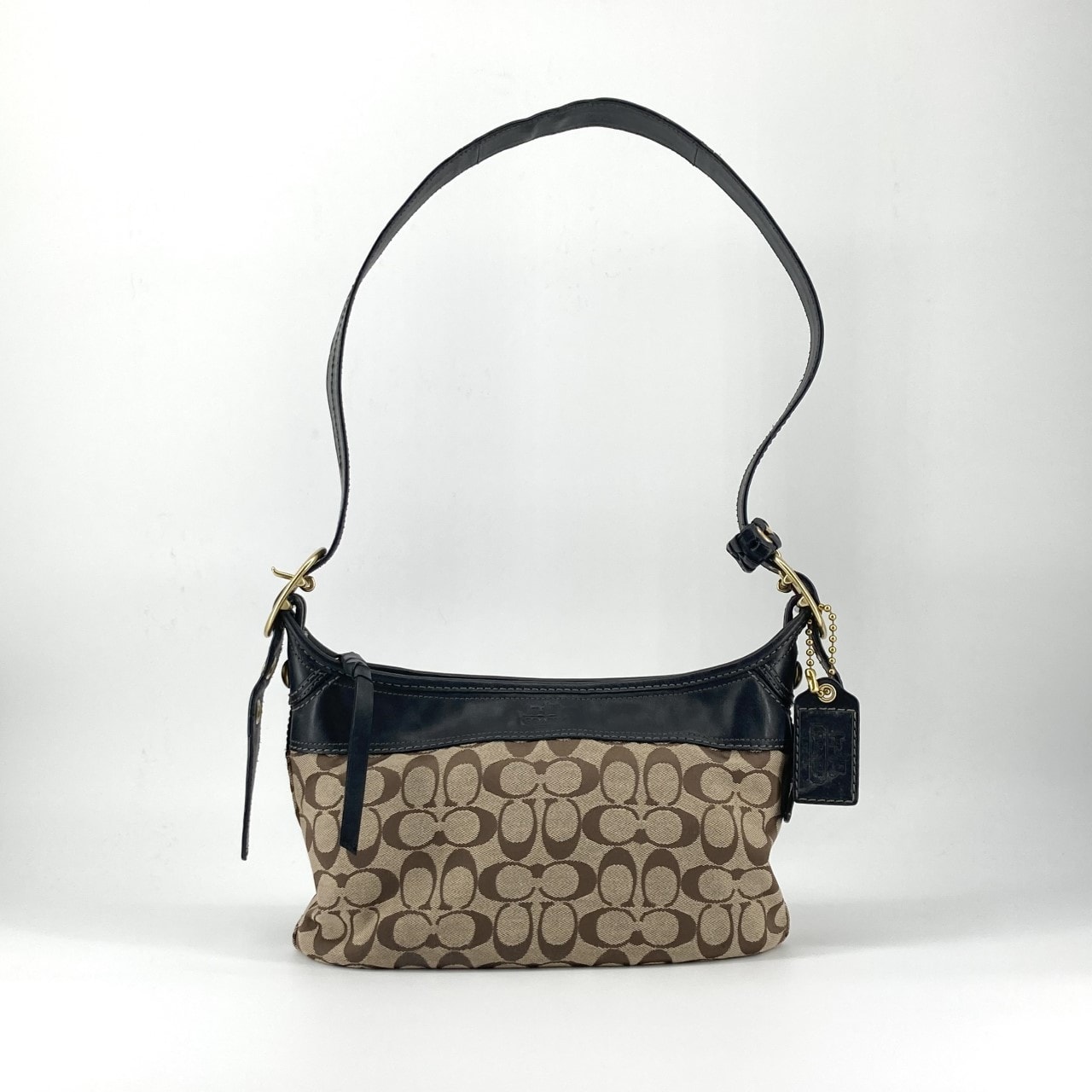 COACH(コーチ) シグネチャー F11444 ショルダーバッグ ブラック×ブラウン