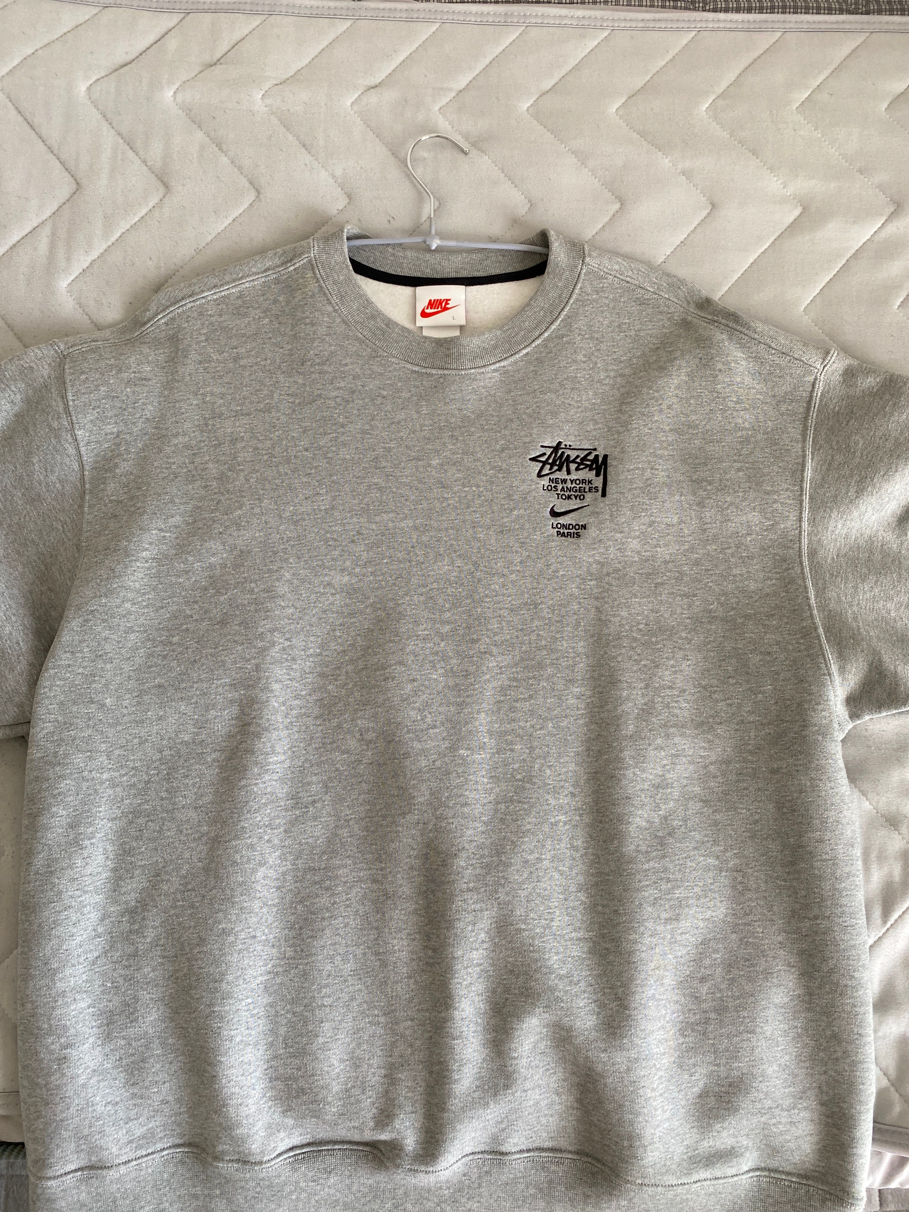 Nike x Stussy International Crewneck Sweatshirt (US Size) "Grey" DC4198-050