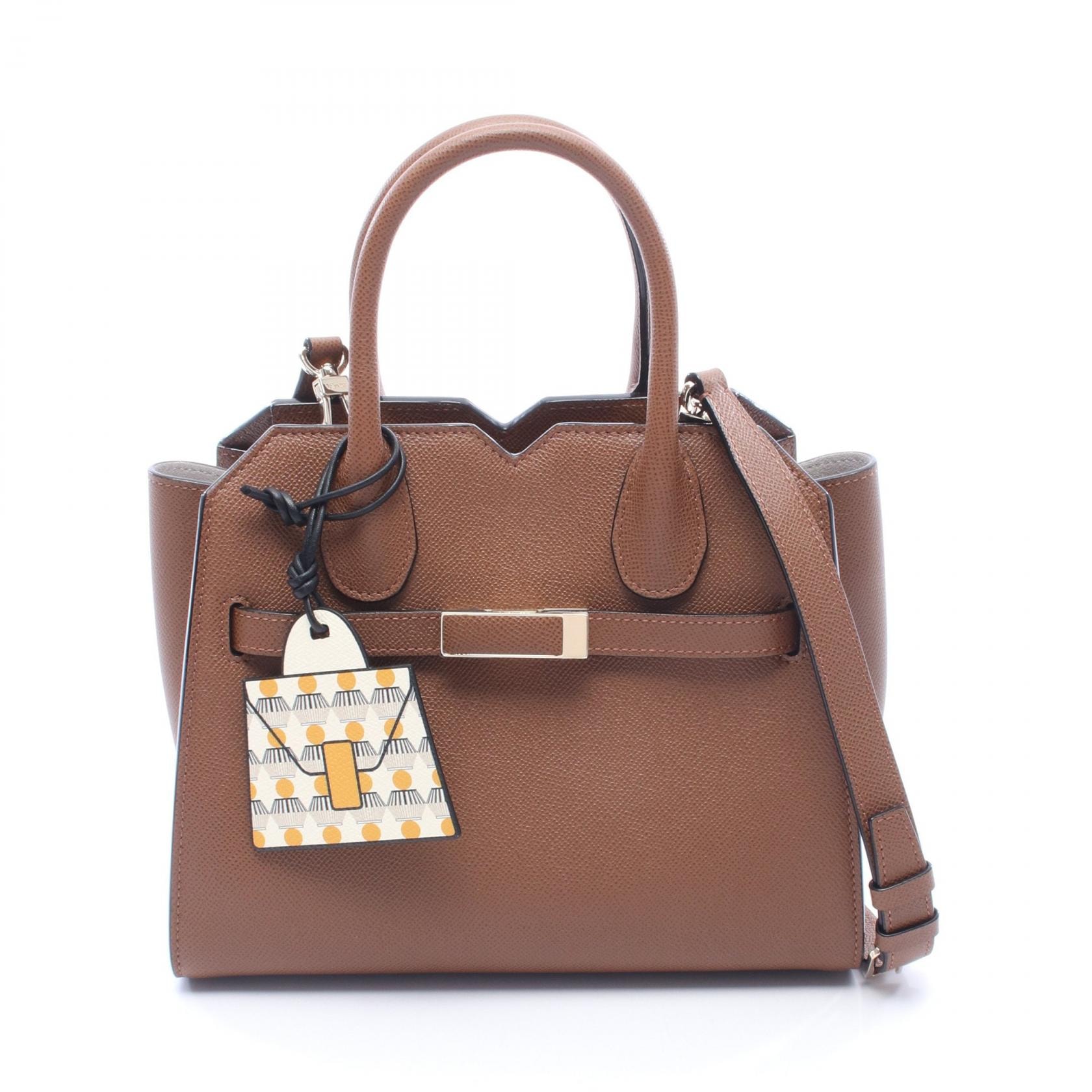 ヴァレクストラ Valextra 2ハンドル ミラノバッグ ミニ 2WAY ハンドバッグ バッグ レザー レディース ブラウン系 WBMI0006010LOC99MCC 【中古】