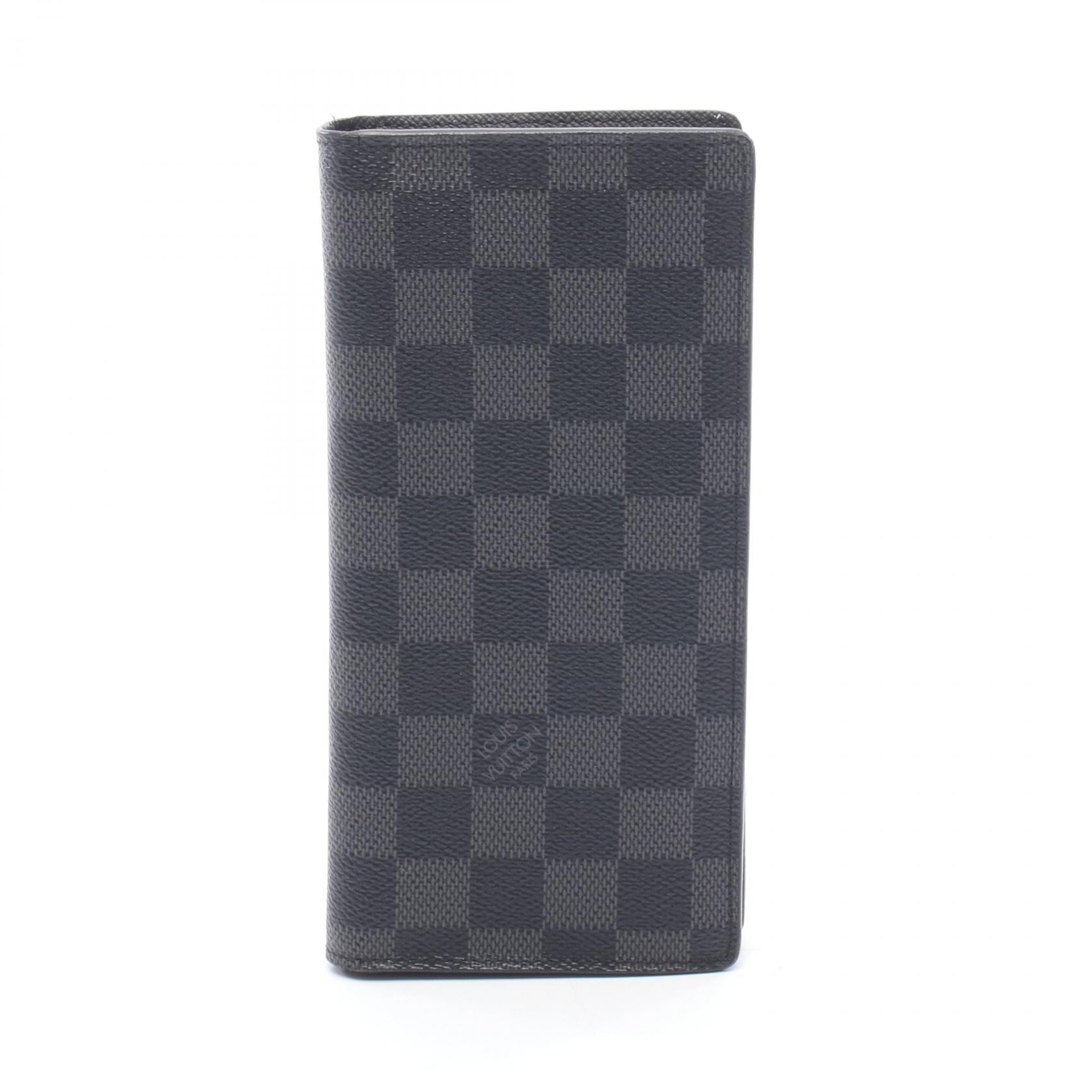 ルイ・ヴィトン LOUIS VUITTON ポルトフォイユ ブラザ ダミエグラフィット 二つ折り長財布 財布 レザー PVC メンズ ブラック系 N62665 【中古】