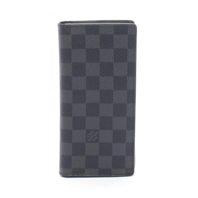 ルイ・ヴィトン LOUIS VUITTON ポルトフォイユ ブラザ ダミエグラフィット 二つ折り長財布 財布 レザー PVC メンズ ブラック系 N62665 【中古】