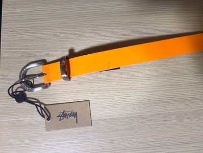 Stussy Patent Leather Belt "Neon Orange"