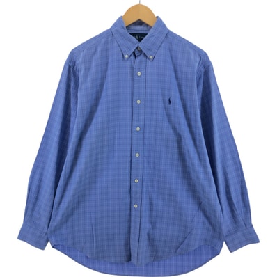 古着 ラルフローレン Ralph Lauren BLAKE 長袖 ボタンダウンチェックシャツ メンズM相当/eaa547434
