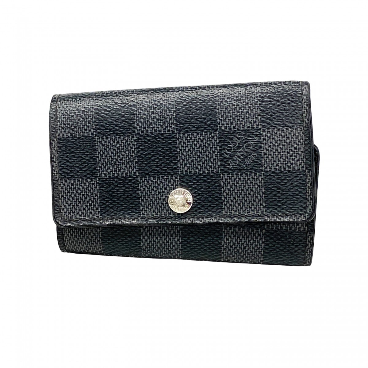 【6db1872-k】ルイヴィトン キーケース ダミエ ミュルティクレ6 N62662 ブラック グレー【中古】メンズ