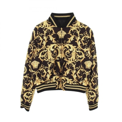 ヴェルサーチ VERSACE ブルゾン 衣料品 アウター ポリエステル レディース ブラック系 / イエロー系 【中古】