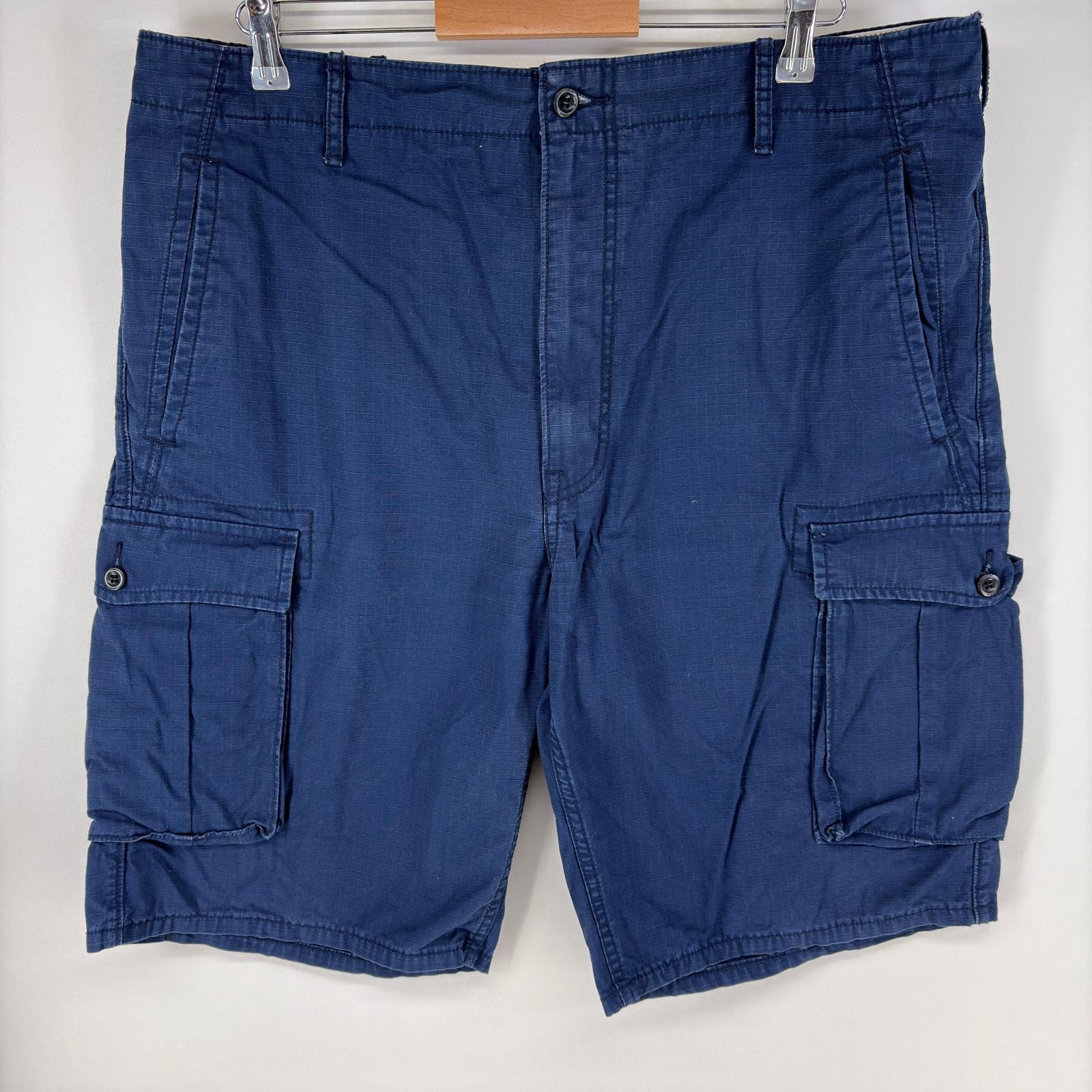 古着 リーバイス Levi's パンツ カーゴパンツ ハーフパンツ ジッパーフライ ショート リップストップ w40  ネイビー系 メンズ