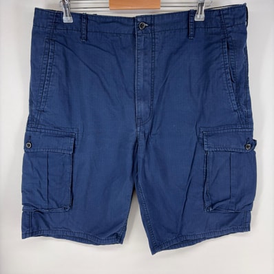 古着 リーバイス Levi's パンツ カーゴパンツ ハーフパンツ ジッパーフライ ショート リップストップ w40 ネイビー系 メンズ