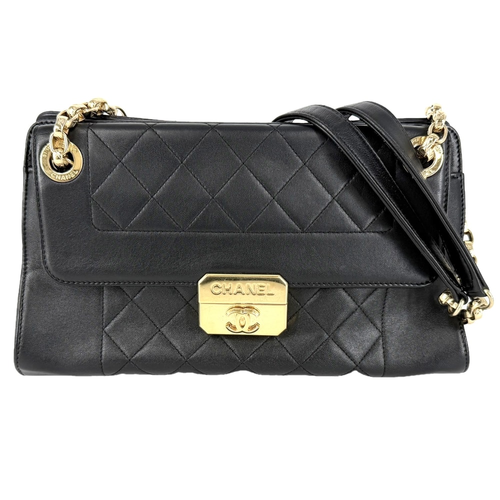 CHANEL シャネル ハンドバッグ シックウィズミー マトラッセ ココマーク レザー    ブラック 黒 ゴールド金具 レディース【中古品】