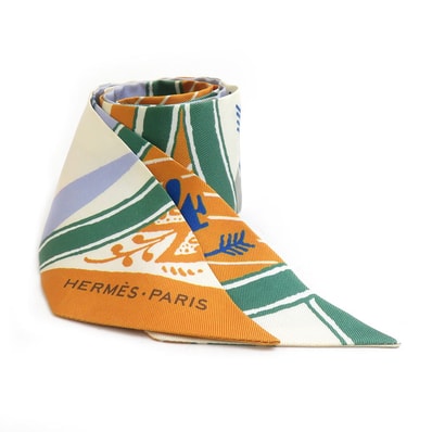 エルメス HERMES スカーフ ツイリー シルク マルチカラー レディース【中古】 e61426j