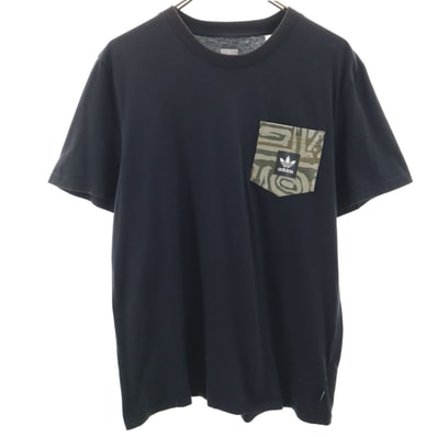 adidas アディダス トレフォイルロゴ 半袖 Tシャツ L ブラック ポケT