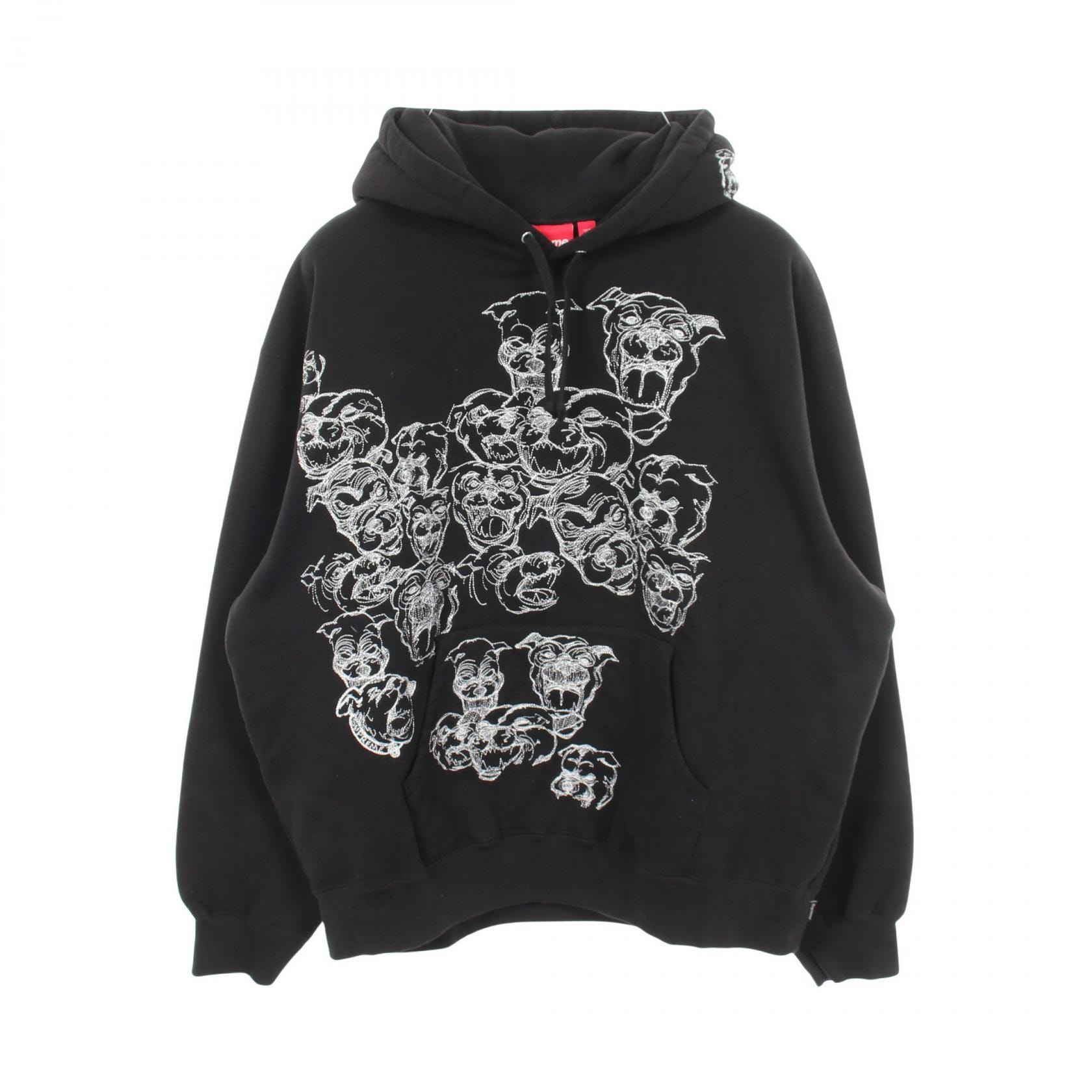 シュプリーム Supreme Pitbulls Embroidered Hooded パーカー 衣料品 トップス コットン メンズ ブラック系 【中古】