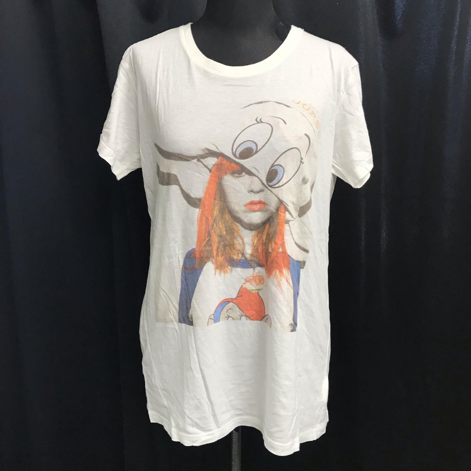 MOUSSY【マウジー】 半袖Tシャツ【フリーサイズ/レディースM程度/白/white】PHOTOGRAPH BY MARI SARAI/Tops/Shirt◆BJ062-d
