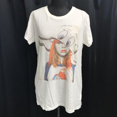 MOUSSY【マウジー】 半袖Tシャツ【フリーサイズ/レディースM程度/白/white】PHOTOGRAPH BY MARI SARAI/Tops/Shirt◆BJ062-d