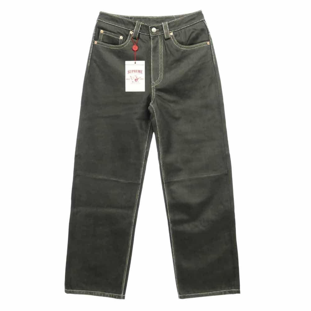 Supreme シュプリーム TRUE RELIGION トゥルーレリジョン 25AW True Religion トゥルーレリジョン Loose Fit Leather Pant ルーズフィット レザー パンツ グレー系 30【極上美品】【中古】