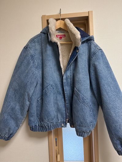 Supreme Faux Shearling Lined Bomber Jacket "Denim"