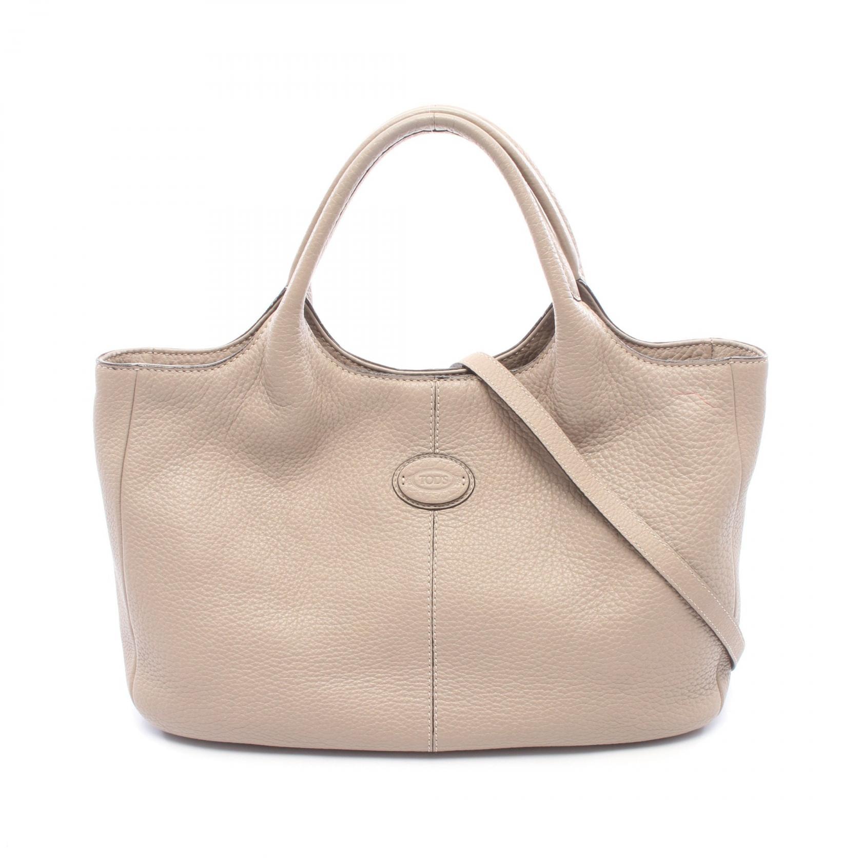 トッズ TOD'S ALH SHOPPING PICCOLA 2WAY トートバッグ バッグ レザー レディース ベージュ系 【中古】