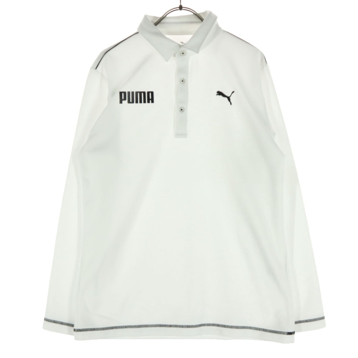 PUMA プーマ 長袖 ポロシャツ L ホワイト