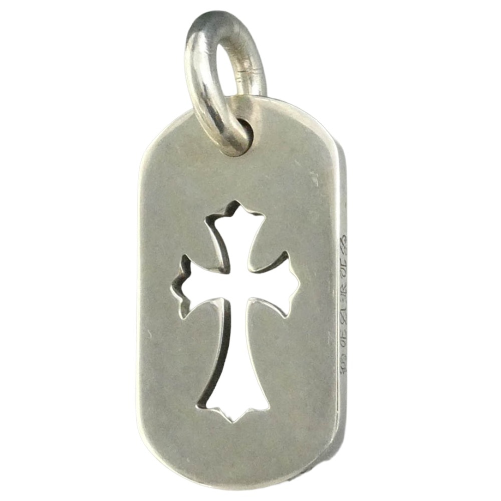 CHROME HEARTS クロムハーツ(原本無) D TAG SML CO CRS カットアウトクロス ドッグタグ スモール ペンダントトップ シルバー系【中古】
