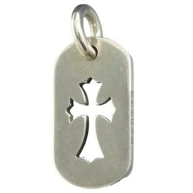 CHROME HEARTS クロムハーツ(原本無) D TAG SML CO CRS カットアウトクロス ドッグタグ スモール ペンダントトップ シルバー系【中古】