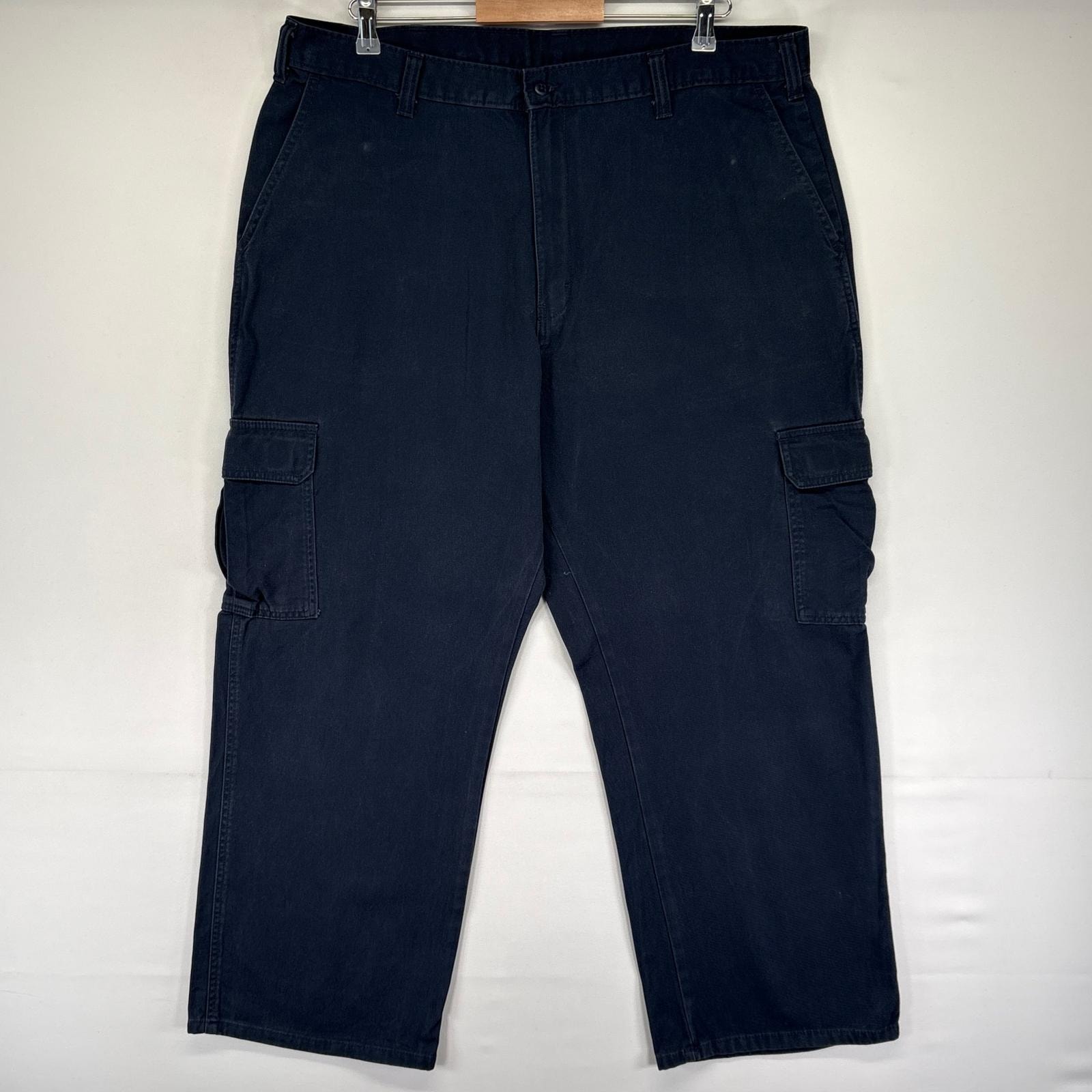 古着 ディッキーズ Dickies パンツ カーゴ ワンポイントロゴ サイドポケット ジッパーフライ W38 L30 ネイビー系 メンズ