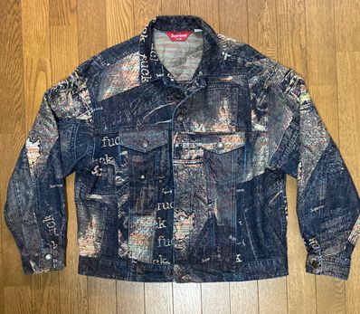 Supreme Archive Denim Jacquard Trucker Jacket "Blue"