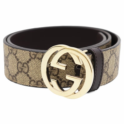 SALE【極美品】GUCCI グッチ ベルト サイズ 75・30 メンズ レディース ユニセックス GGバックル インターロッキング GGスプリーム モノグラム キャンバス × レザー 革小物 ベージュ系 イタリア製 370543