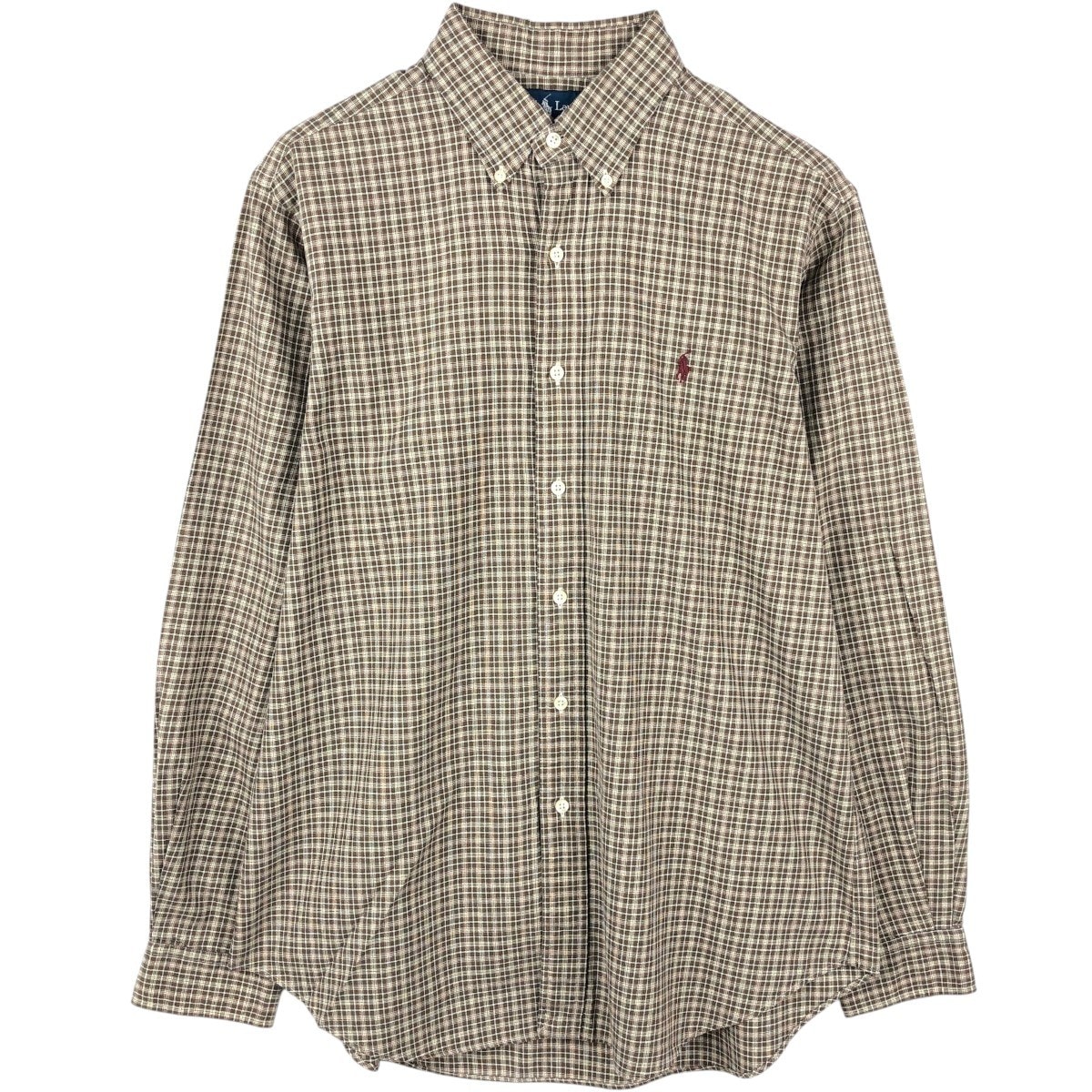 古着 ラルフローレン Ralph Lauren CLASSIC FIT クラシックフィット 長袖 ボタンダウンチェックシャツ メンズL相当/eaa661351