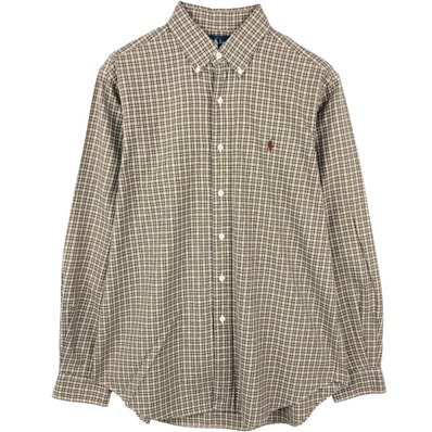 古着 ラルフローレン Ralph Lauren CLASSIC FIT クラシックフィット 長袖 ボタンダウンチェックシャツ メンズL相当/eaa661351